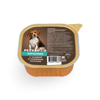 Полноценный беззерновой сбалансированный влажный корм суперпремиум класса для собак всех стадий жизни кролик с тыквой и льняным маслом, 150 гр.