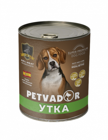 Полнорационный беззерновой влажный корм для собак (утка с лососевым маслом), 400 грамм