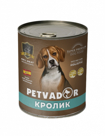 Полнорационный беззерновой влажный корм для собак (кролик), 400 грамм